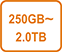 250GB～2.0TB
